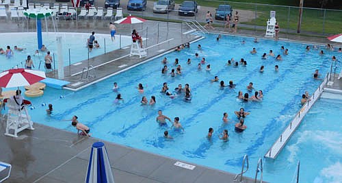Despite a steady rain, scores of local and area teens attended the Summerfest Teen Dance and Pool Party at the Stewartville pool on Friday evening, July 5. Kevin Welter of Welter Entertainment DJ Service provided music for the event, sponsored by the Stewartville Area Community Foundation.