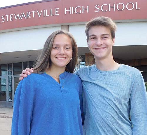 Seniors Noah Vande Loo and Gracie Waltman, left, were named king and queen of Stewartville High School's 2019 homecoming last week.