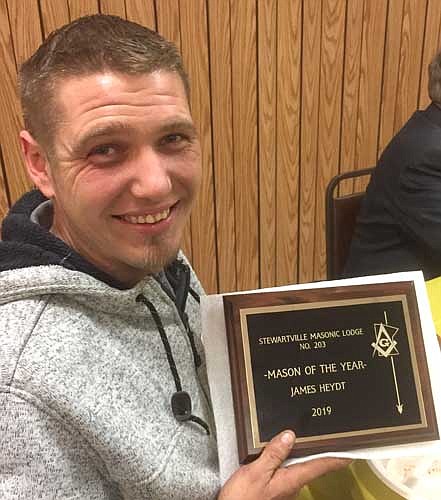James Heydt received the Mason of the Year Award at the Stewartville Masonic Lodge's annual awards banquet on Tuesday, Dec. 10, 2019.