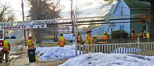 Stewartville firefighters put out a dumpster fire at the 400 block of Second Street Northwest last week. Recognizing that the dumpster was near a house, 14 firefighters responded in two fire engines, a ladder truck and a rescue truck on Tuesday, March 17 at 7:59 a.m.