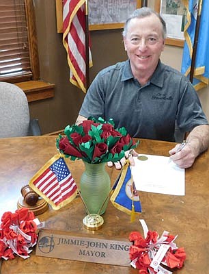Mayor Jimmie-John King signed a proclamation last week declaring May "Poppy Month" in the city of Stewartville. Concerned about the coronavirus (COVID-19) pandemic, the Stewartville American Legion Auxiliary will distribute poppies on July 4 and on Veterans Day, Nov. 11. The Auxiliary hopes residents who see the poppies being distributed will remember America's veterans. 
