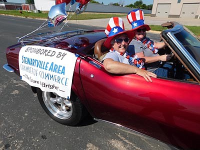 The Stewartville Area Chamber of Commerce, represented on parade by Myrna Welter, membership coordinator, foreground, and Gwen Ravenhorst, administrator, sponsored this year's Summerfest celebration.