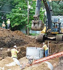 Workers from Elcor Construction of Rochester, hired to fix seven northwest Stewartville streets beginning this summer and concluding in 2021, continued their work near the intersection of Lakeshore Drive and Second Street Northwest last week. The work will include complete reconstruction of a number of streets for 2020, including all of Lakeshore Drive and the west section of Second Street Northwest to Woodlawn Cemetery.