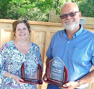 Celebrating its 20th anniversary, the Stewartville Area Community Foundation has honored two longtime members. Cheryl Roeder and Les Radcliffe, founding members, have received honorary plaques for their service. Roeder has been the organization's executive director for many years. "Her only compensation has been the satisfaction she gains from making Stewartville a better place for those of us here now, and for generations to come," said Jeff Beyer, outgoing Foundation chair. Radcliffe has served the Foundation in many capacities since he began with the group 20 years ago, Beyer said. "As a former educator in the Stewartville school system, Les touched and influenced many lives in the area," he said.