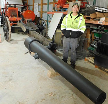 Jason Welter, city of Stewartville public works employee, has put in about 60 hours of work to restore Stewartville's Civil War-era 30-pounder Parrott Rifle, which will be moved to the south entrance to the city, where it will be put on display at the new Veterans Memorial Park.