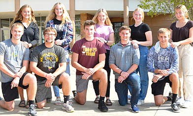 2021 Homecoming Court includes: Front row, from left, Parker Klavetter, Christian Sackett, Jacob Weightman, Dalton Smith and Eli Klavetter. Back row, from left, Violet Nelson, Allie Elliott, Jaida Emmons, Lydia Fryer and Olivia Field.