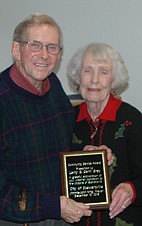  Larry and Gerri Gray accepted the Mayor's Award for Community Service on Wednesday, Dec. 12, 2018. Larry passed away recently and hundreds of people attended the funeral, held at St. Bernard's Catholic Church on Saturday, Sept. 25. They came to pay their respects to the man who owned the Griffin-Gray Funeral Home from 1960 to 1990 and who served the city of Stewartville for 28 years, including 12 years as mayor and 16 years on the City Council.
