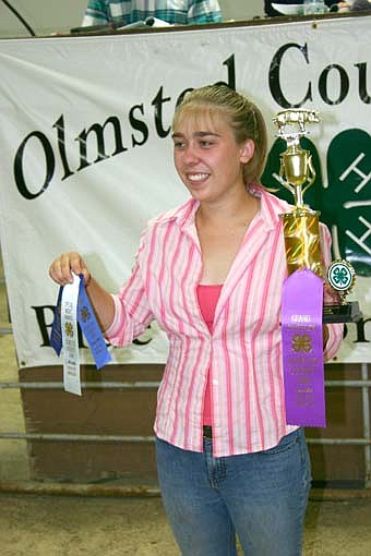 Amanda Welter of the High Forest Chippewa Champions, champion senior showperson for swine. 