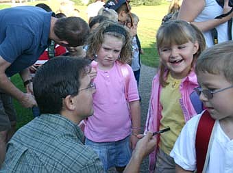 Teachers greeted students outside when they arrived for the first day of school on Sept. 4. 