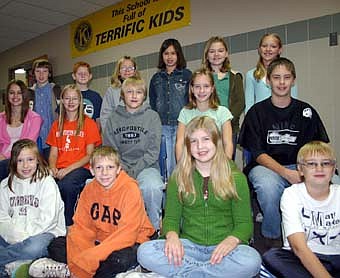 THEY'RE TERRIFIC -- The Stewartville Kiwanis Club sponsors a Terrific Kids program to honor Stewartville Middle School sixth-graders for making good citizenship decisions at school. Terrific Kids for the weeks of Sept. 3, 10, 17 and 24 include, front row, from left, Jessica Twohey, Josh Wilson, Raven Blahnik and Cory Bartelt. Seated, from left, Jessica Larson, Eleni Solberg, Benjamin Boland, Stephanie Zabinski and Jordan Lemanski. Standing, from left, Nicholas Stebbins, Nicholas Bauer, Madeline Wellik, Anna Erath, Taylor Zea and Stephanie Schmidt.  