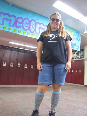 Greta Hoffman, a freshman, had fun dressing in a unique manner to celebrate homecoming on Wednesday, Sept. 19. Homecoming brings a sense of excitement to the school, she said.   