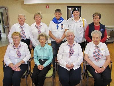 Members of the American Legion Auxiliary who served the residents include, front row, from left, Marilyn Howard, Margaret Andreason, Audrey Farnsworth and Viny Byrne. Back row, from left, Charlotte Kath, Patrice Lager, Peggy Paulson, Kristin Anderson and Diane Ramaker.    
