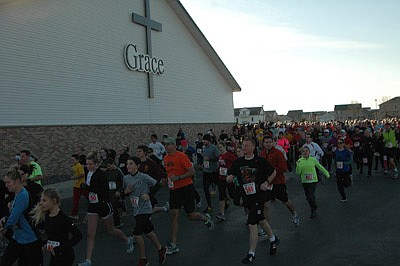About 750 runners and walkers took part in Grace Evangelical Free Church's second annual "Turkey Day 5K Family Run/Walk" on Thursday, Nov. 22. Gary Kadansky, a deacon at the church said that more than 600 participants preregistered for the event and 141 more signed up on the day of the run/walk. The 750 who took part almost doubled last year's participation, when almost 400 showed up. "it was phenomenal," Kadansky said.