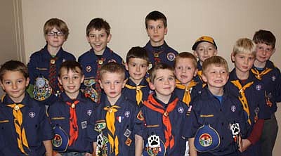 Members of Cub Scout Pack 156 who sold $1000 or more in retail sales for 2012 and were in attendance for the Nov. 26 pack meeting.  