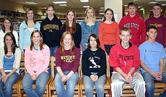 A JOB WELL DONE -- Stewartville High School students who earned a 4.0 grade point average on a 4.0 scale for the first quarter of the 2007-08 school year include, front row, from left, Erika Sahl, Andrea Venzke, Jessica Lucas, Ariel Ballew, Derek Robey and David Christian. Back row, from left, Kelly Trisko, Lindsay Block, Lindsay Blahnik, Christa Ballew, Hannah Christie, Noelle Adler, Josh Elliott and Alex Hain. Jared Lutteke, Eric Twohey and Kevin Welter,  who also earned 4.0 grade point averages, were unavailable for the photo. 