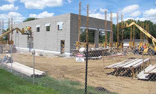 Reliable Contractors, Inc. of Rochester is overseeing the work to build a new Fire Hall along Stewartville's Main Street.  Officials have said that they hope the new $1.8 million facility will be completed by this December.