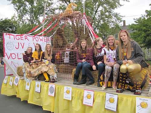 Stewartville High School's junior varsity and varsity volleyball displayed their "Tiger Power" by riding on a float during the SHS Homecoming Parade on Friday, Sept. 20.