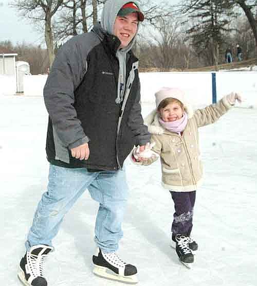 David Davidson and his 5-year-old daughter, Kylie Charmaine Davidson, visited the Florence Park Hockey Rink last Jan. 26.