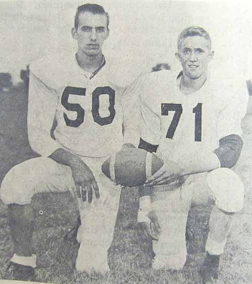Stanley Kukuzke, right, was a co-captain of Stewartville High School's 1957 varsity football team.