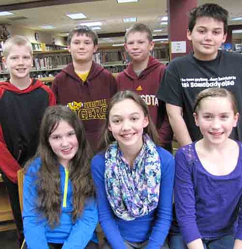Stewartville Middle School students who earned individual honors at the Math Masters competition in Rochester on Friday, March 7 include, front row, from left, Maya Ramp, 10th place in the individual round; Emily Kruger, 20th place, individual round; and Lily Welch, 16th place, fact round. Back row, from left, Levi Patterson, 13th place, individual round; Austin Quandt, 19th place, fact round; Brayden Henry, 13th place, fact round; and Adam Radtke, 12th place, individual round. Cody Rassman, who earned seventh place in both the fact round and individual round, is not pictured.