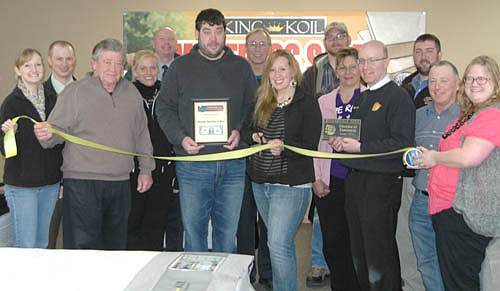 The Stewartville Area Chamber of Commerce welcomed Tim and Matt Fechner of Discount Mattresses & More to the local business community with a recent official ambassador visit. Robert Hruska, president of the Chamber, third from right in the front row, presented the Fechners with  "first dollar earned" and Chamber membership plaques. A number of Chamber representatives were on hand to welcome the Fechners.
