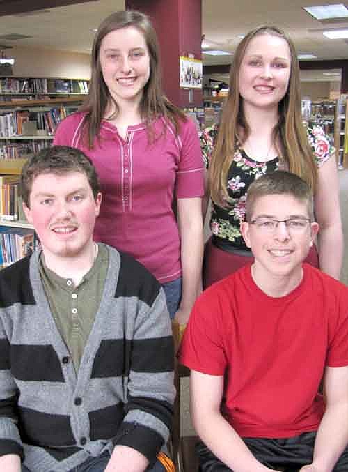 Members of the Stewartville High School Speech Team who qualified for state competition include, front row, from left, Nathan Lange and Derrick Fritz. Back row, from left, Calli McCartan and Diana Humble.
