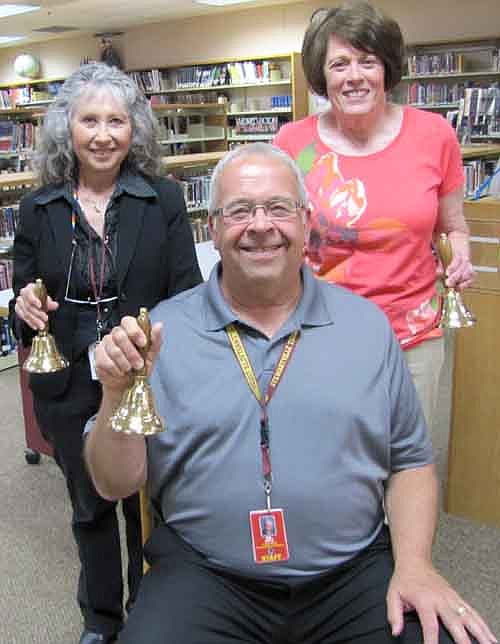 Stewartville School District retirees include, clockwise from front, Bruce Hoff, Susan Bartels and Bev Nelson. Cindy Berger and John Dzubay, other retirees, are not pictured.