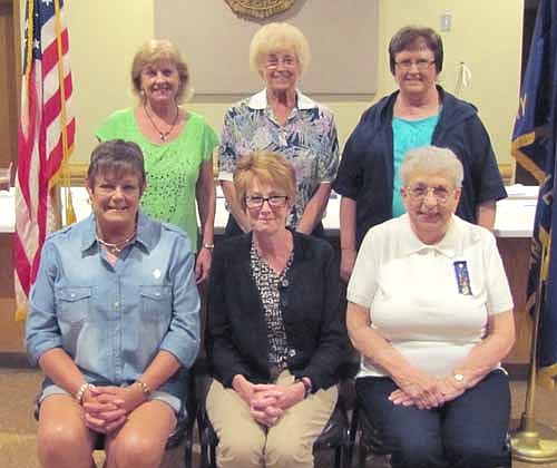 Officers for the Stewartville American Legion Auxiliary Unit 164 for 2014-15 include, front row, from left, Peggy Paulson, first vice president; Wanda Prescher, president; and Viny Byrne, chaplain. Back row, from left, Becky Carlson, treasurer; Sandy Fritz, sergeant-at-arms; and Diane Ramaker, secretary. Sharon Moehnke, second vice president, is missing from the photo.