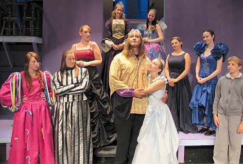 The prince (Dave Stepan), center, sees a rosy future as he holds Cinderella (Kallie Quinn).  Most of the Royal Court agrees. The Stewartville Community Theatre production will continue at the PAC this Friday, Aug. 8 and Saturday, Aug. 9 at 7:30 p.m. both evenings and this Sunday,  Aug. 10 at 2 p.m.
