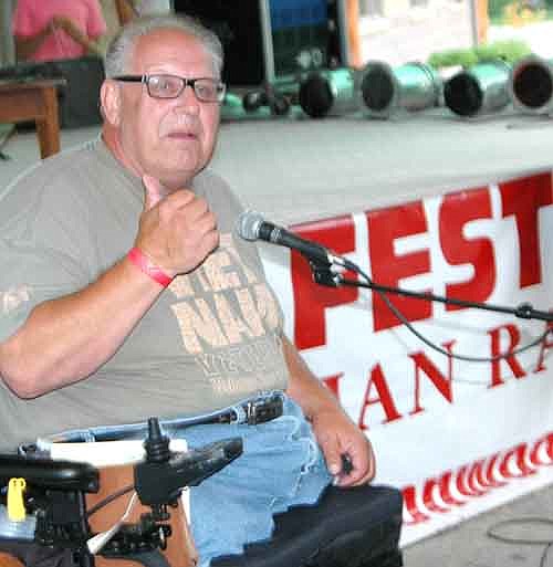 Bob Wieland, who walked 2,784 miles across America on his hands, was the featured speaker at the sixth annual Miracles Happen Festival at Ironwood Springs Christian Ranch on Saturday, July 26. "One great example is 10 times more powerful than great advice," he said. 