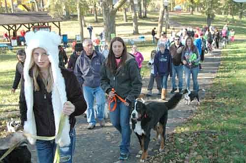 Dogs of all sizes enjoyed their time in the spotlight at the Stewartville Area Chamber of Commerce's first-ever Pets in the Park event at Florence Park on a beautiful autumn day on Saturday, Oct. 11. Here, more than 100 Stewartville and area residents, many of whom brought their dogs, attended the event.