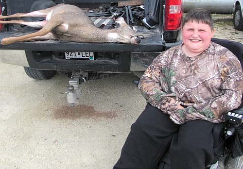 Donovan Carlson, 16, a sophomore at Woodbury High School, is one of seven individuals with disabilities who took part in a deer hunt sponsored by Special Youth Challenge of Southeast Minnesota on Saturday, Oct. 18. The Stewartville Sportsman's Club hosted the event. Donovan was grateful for the opportunity to shoot his first deer. "I'm proud of myself that I did that," he said.