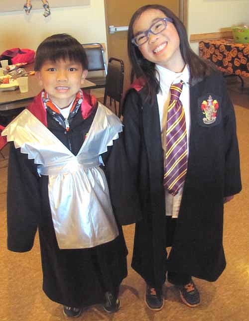 Many children enjoyed the Halloween party at the Stewartville American Legion Post 164 on Friday afternoon, Oct. 31. Above, Max Nelson, 7, left, dressed as a Ninja wizard while his sister Kira, 9, was Harry Potter. The Nelson children live in rural Stewartville.