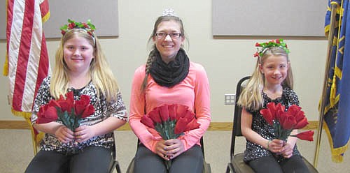 Amelia Welter, a junior at Stewartville High School, center, will be the Junior Poppy Queen for the Memorial Day Parade and ceremonies on Monday, May 25. Poppy princesses that day will include Anna Cummins, 9, a third grader at Central Intermediate School, left; and Alexis Eversman, 9, a third grader at Bonner Elementary School, right.