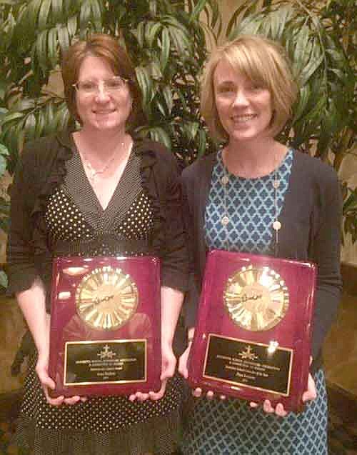 Pam Iverson, right, Stewartville High School Counselor and Amy Rinken, left, Stewartville High School Counseling Administrative Assistant were recently honored at the Minnesota School Counselors Association annual conference at Madden's Resort in Brainard. Pam was selected as the 2015 MN Secondary School Counselor of the year and Amy the 2015 MN Support Staff of the year. Amy and Pam were selected for top honors in the state after receiving awards at the SE region level in April.