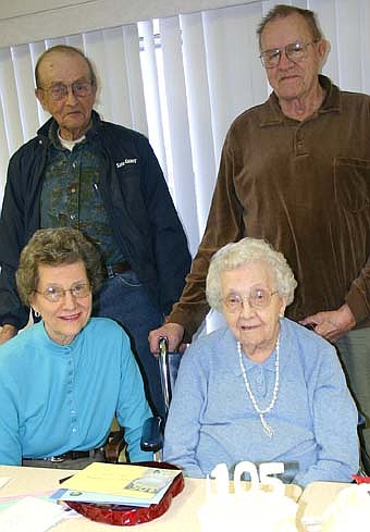 Ruth's children include, clockwise from left, Jane Hoeft, Norbert Andreasen and Gordon Andreasen.  