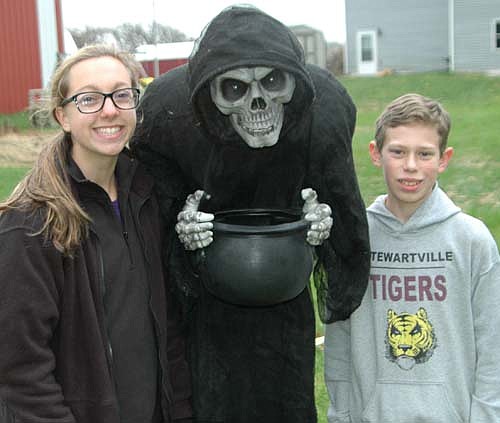 Jade Schmeling, left, and her cousin Gabe Nelson have hosted Spook City in the Woods, the annual fundraiser to fight bullying, for the past three years. This year's Spook City will be held  at 27436 790th Ave., south of Racine, on Friday, Oct. 16 and Saturday, Oct. 17 from 7 p.m. to 10 p.m. each evening.