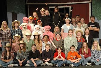READY FOR THE SHOW -- A cast and crew of 38 sixth, seventh and eighth graders will present E.B. White's fantastic adaptation of "Charlotte's Web" at the Stewartville High School Performing Arts Center this Friday, Saturday and Sunday. 