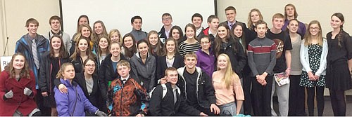 Many Stewartville High School students have qualified to compete at the Business Professionals of America (BPA) State Leadership Conference at the Hyatt Regency in Minneapolis March 9-12. Students include, front row, from left, Madeline Reiland, Hannah Otto, Brock Erickson, Joey Thompson, Tanner Prochaska and CeCe Gray. Second row, from left, Diana Humble, Madeline Birch, Laura Pedelty, Abigayle Wilson, Jessica Pedelty, JoJo Welter, Amelia Welter, Maddie Lee and Gabe Nelson. Third row, from left, Olivia Boe, Julianne Waugh, Grace Myhre, Ahna Boe, Mariah Terhaar, Alexandra Reiland, Jack Krapf, Heather Husgen, Sydney Clausen and Emily Schlechtinger.  Back row, from left, Jon Beach, Zach Rupprecht, Allie Birch, Morgan Graff, Haley Ahart, Ellie Fryer, Courtney DeCook, Layne Vaupel, Carter Jannsen, George Gray, Cody Bakken, Kayla Schlechtinger and James Beach.