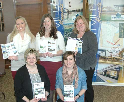 The team that produced Stewartville's new area resource guide includes, front row, from left, Cheryl Roeder and Megan Callahan. Back row, from left, Hailey Liffrig, Joya Stetson and Gwen Ravenhorst.