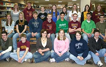 DOING GOOD WORK -- Stewartville High School students who earned a 4.0 grade point average on a 4.0 scale for the second quarter of the 2007-08 school year include, front row, from left, Alex Weston, Eric Twohey, Catherine Mulleneaux, Andrea Venzke, Theresa Twohey and Michael Terhaar. Second row, from left, Lindsay Blahnik, Sam Blahnik, Jared Lutteke, Derek Robey, Seth Huiras, Michael Orte, John Gisler and Kevin Welter. Back row, from left, Rachel Holst, Josh Elliott, Jessica Zent, Christa Ballew, Kelly Trisko, Sam Jezeski, Ariel Ballew and Jessica Lucas. Erika Sahl and Bryce Oswald, two other 4.0 students, were unavailable when the photo was taken. 