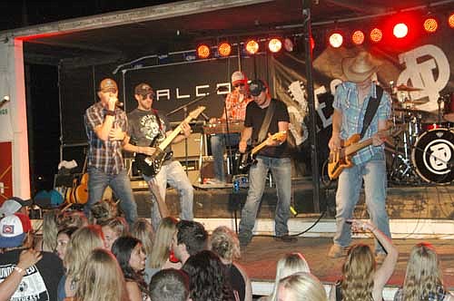 Diesel Drive, a country music band, played in front of a large and enthusiastic audience at the Stewartville Area Chamber of Commerce Summerfest Street Dance on Saturday evening, July 2.