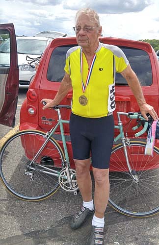 Eldon "Lee" Scherer placed first in the 10K bicycle race in the 85-89 age group at the Minnesota Senior Olympics.