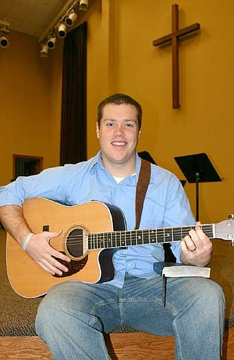 Andrew Langseth's ministry at Grace Evangelical Free Church includes planning the worship portion of Sunday services, selecting and arranging the music and leading the congregation in song on his guitar. 