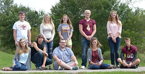 Members of the 2016 Stewartville High School Homecoming court include, front row, from left, Rachel Schwalbach, Zach Vigesaa, Ethan Peter, Allison Birch and James Beach. Back row, from left, Bailey Arneson, Serena Peterson, Charlie Bleifus, Tyler Smidt and Candi Quandt.