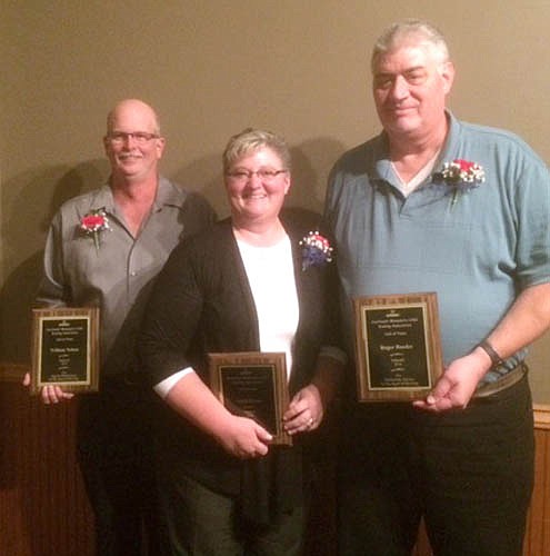 Three area bowlers, from left, Bill Nelson, Anita Heydt and Roger Roeder have been inducted into the Southeast Minnesota United States Bowling Congress (SEMNUSBC) Hall of Fame.