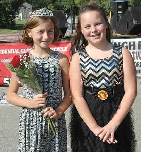 Madison Meyerhofer, 10, a fifth grader at Bear Cave Intermediate School, left, was crowned queen of the 2017 Old Settlers Day. Jacie Dudley, 10, also a fifth grader at Bear Cave School, was the runner-up.