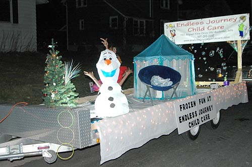 Endless Journey Child Care was one of nine businesses or organizations that entered floats in the annual Winterfest Parade on Saturday evening, Dec. 2. The float featured a theme from the movie Frozen.