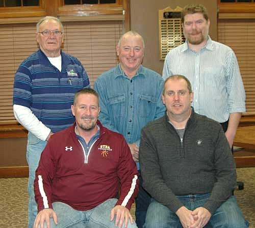 The Stewartville City Council, ready to go to work for 2018, includes, front row, from left, Craig Anderson and Brent Beyer. Back row, from left, are Dick Uptagrafft, Mayor Jimmie-John King and Jeremiah Oeltjen.