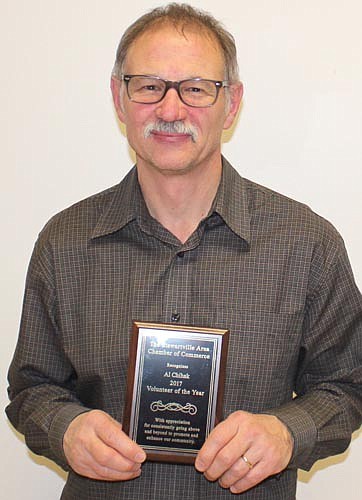 Al Chihak was honored as the Stewartville Area Chamber of Commerce's Volunteers of the Year for 2017 at the Chamber's Annual Awards Banquet and Dinner at the Stewartville Civic Center on Saturday, Jan. 27.
